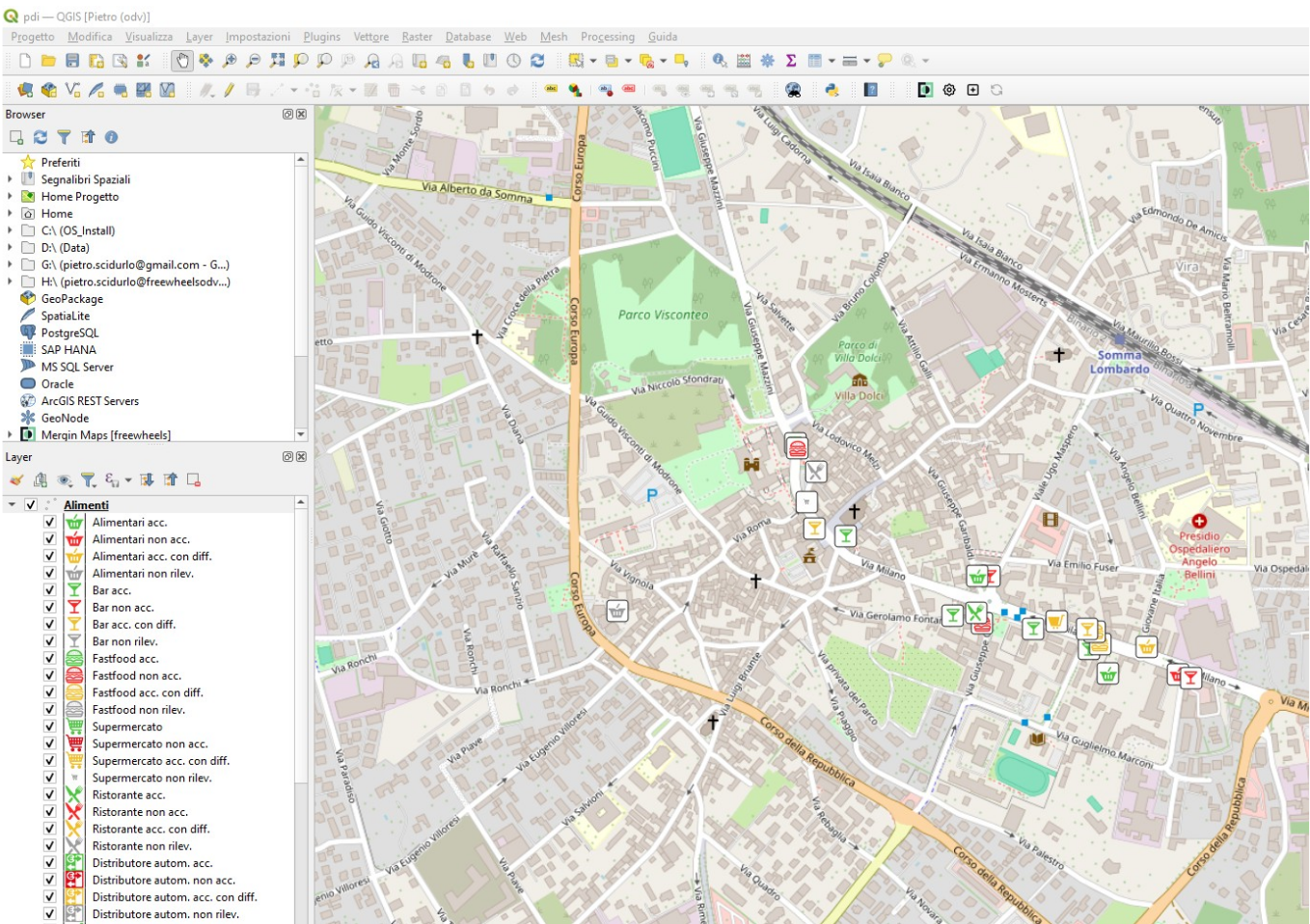 Foto (A) – Estratto fotografico del rilievo della città di Somma Lombardo (VA) in QGIS..png
