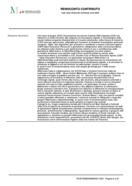 File:Rendicontazione 5x1000 anno finanziario 2022.pdf