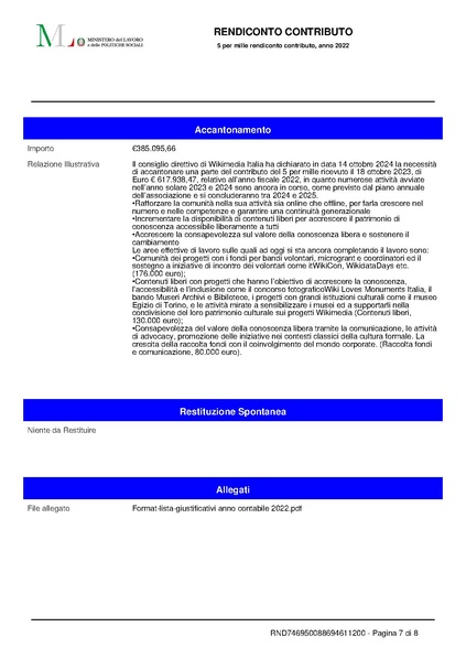 File:Rendicontazione 5x1000 anno finanziario 2022.pdf