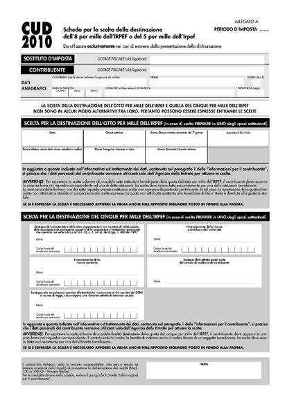 File:Modulo CUD 2010 - Cinque per mille.pdf