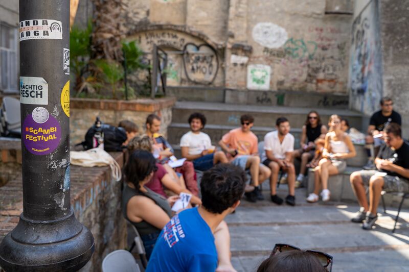 File:2025.08.24 Sticker Wikipedia + Scambi Festival.jpg