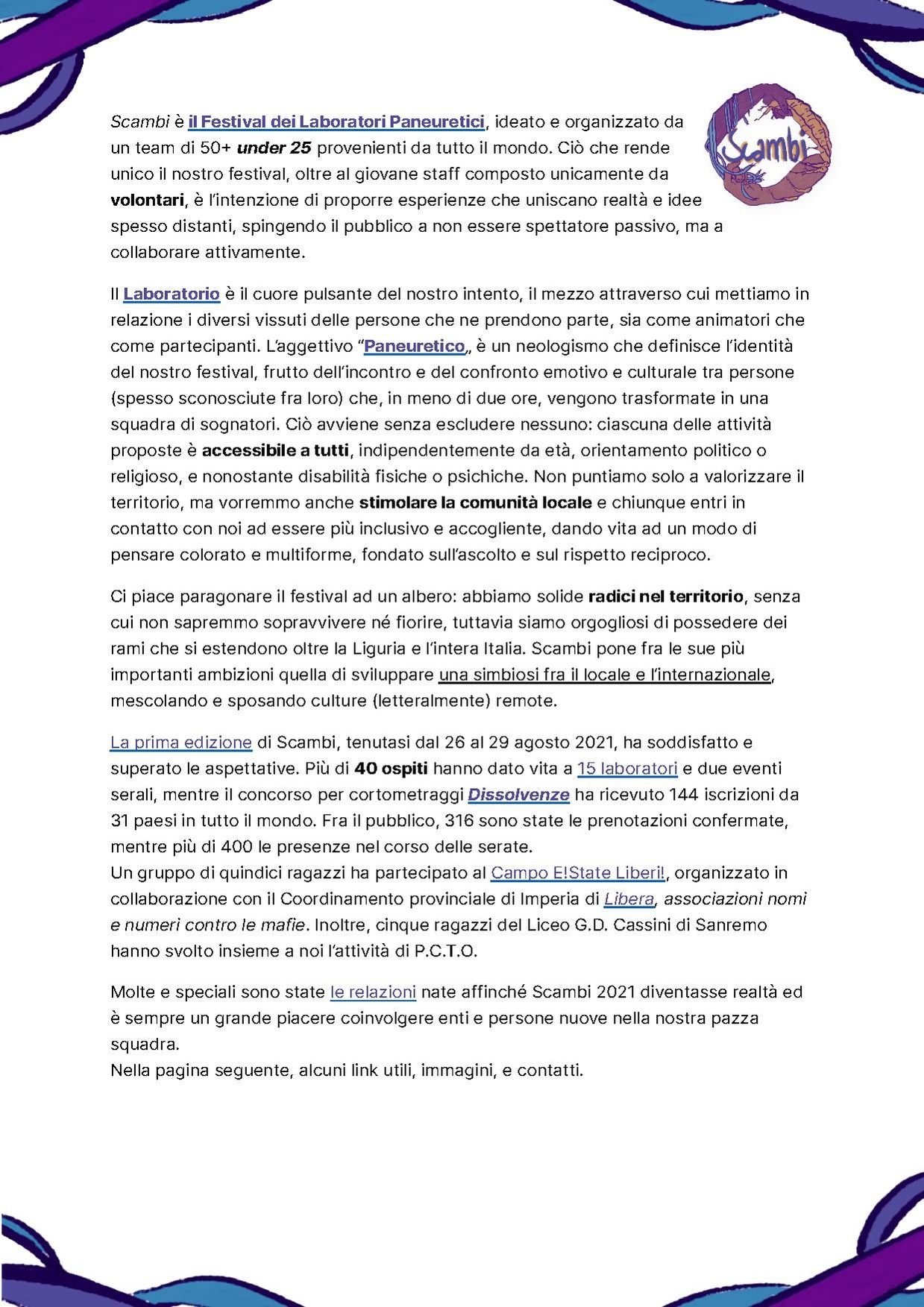 Presentazione Scambi Festival