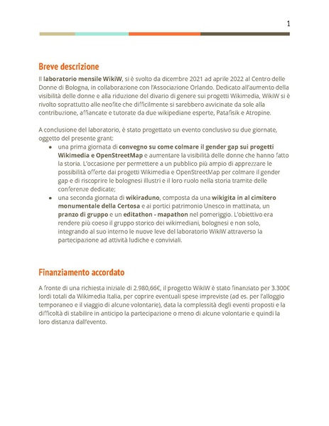 File:Primo bando per i progetti dei volontari 2022 - Relazione WikiW.pdf