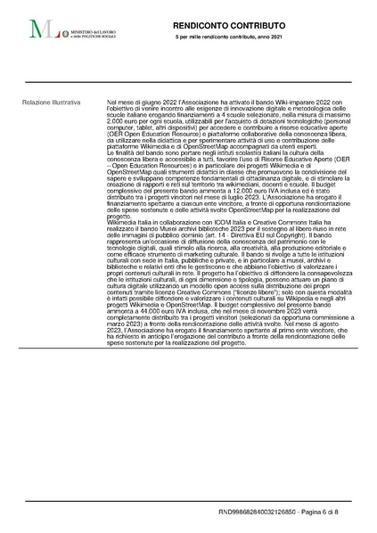 File:Rendicontazione contributo 5 per mille 2021.pdf