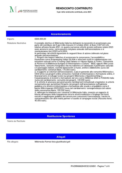 File:Rendicontazione contributo 5 per mille 2021.pdf