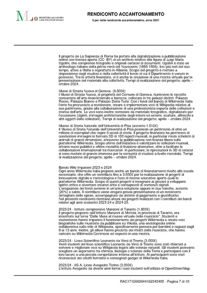 File:Rendicontazione 5x1000 accantonamento anno finanziario 2021.pdf