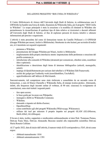 File:Relazione progetto IRIS UniSa in Wikidata.pdf