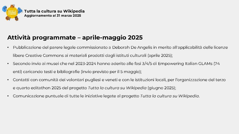 File:Report progetto cultura al 01-04-2025.pdf